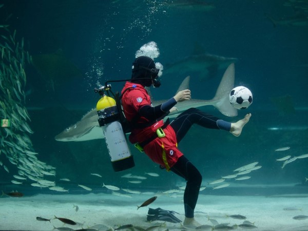 under water football
